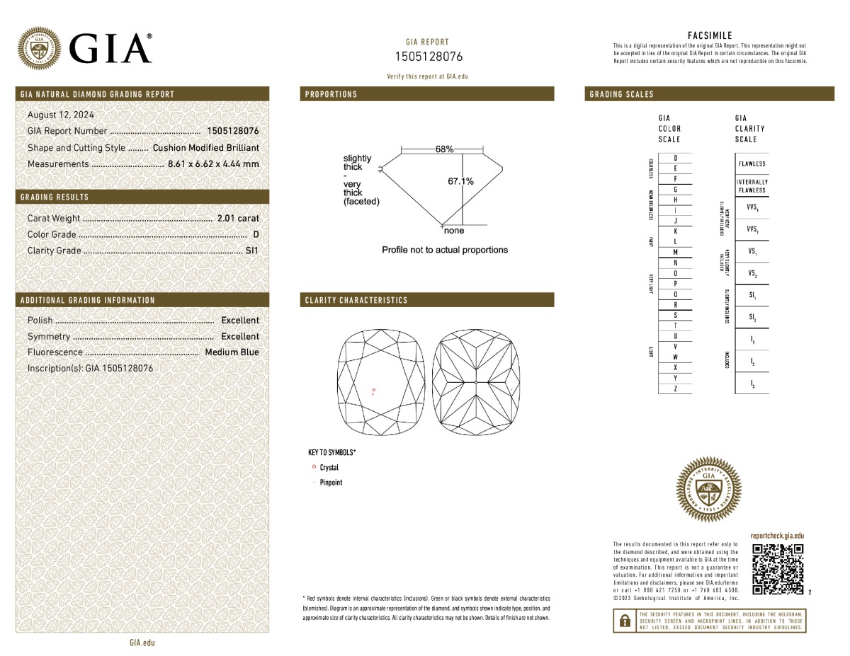 GIA diamond lab report #1505128076
