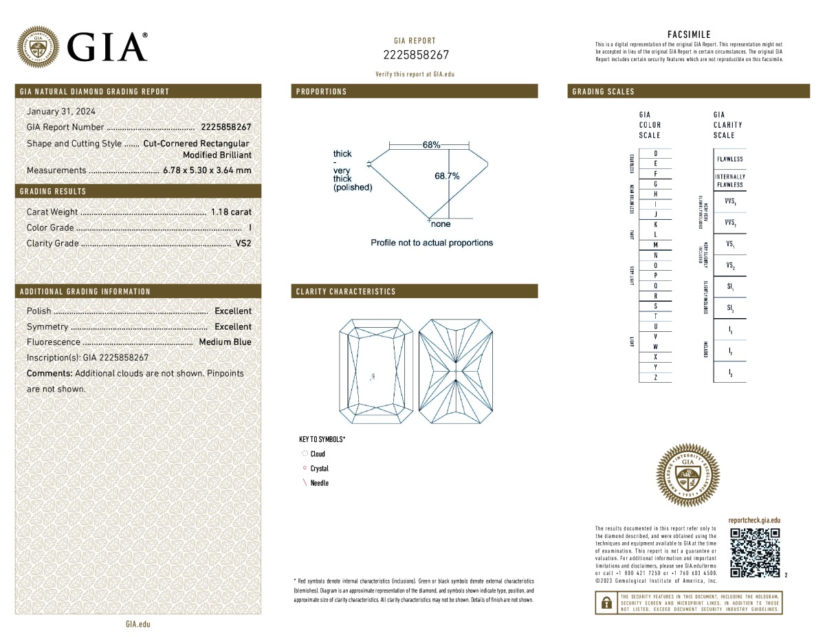 GIA diamond lab report #2225858267