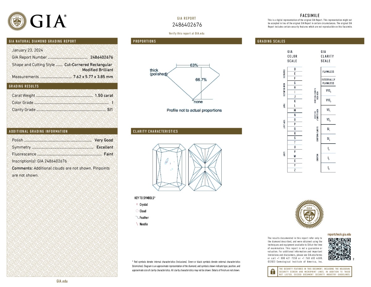 GIA diamond lab report #2486402676