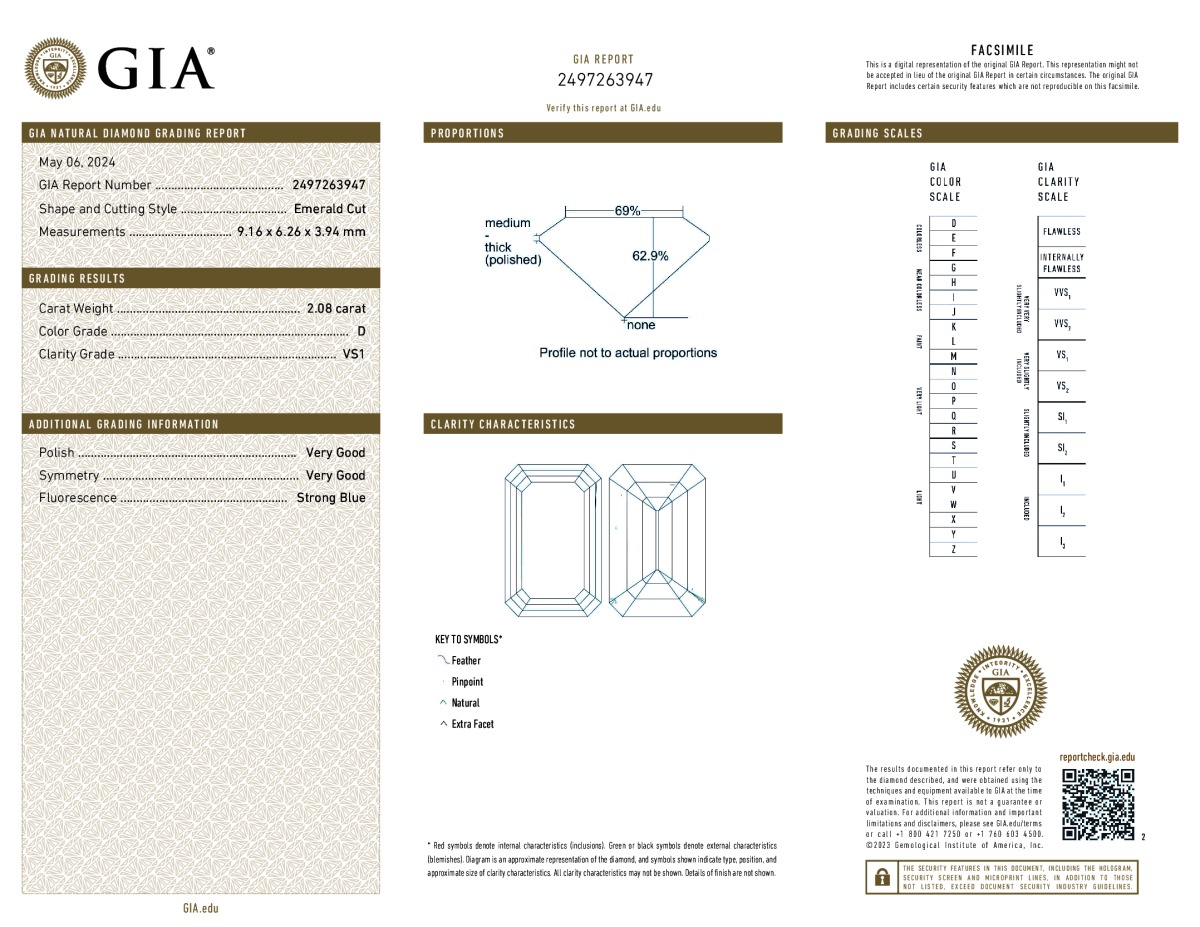 GIA diamond lab report #2497263947