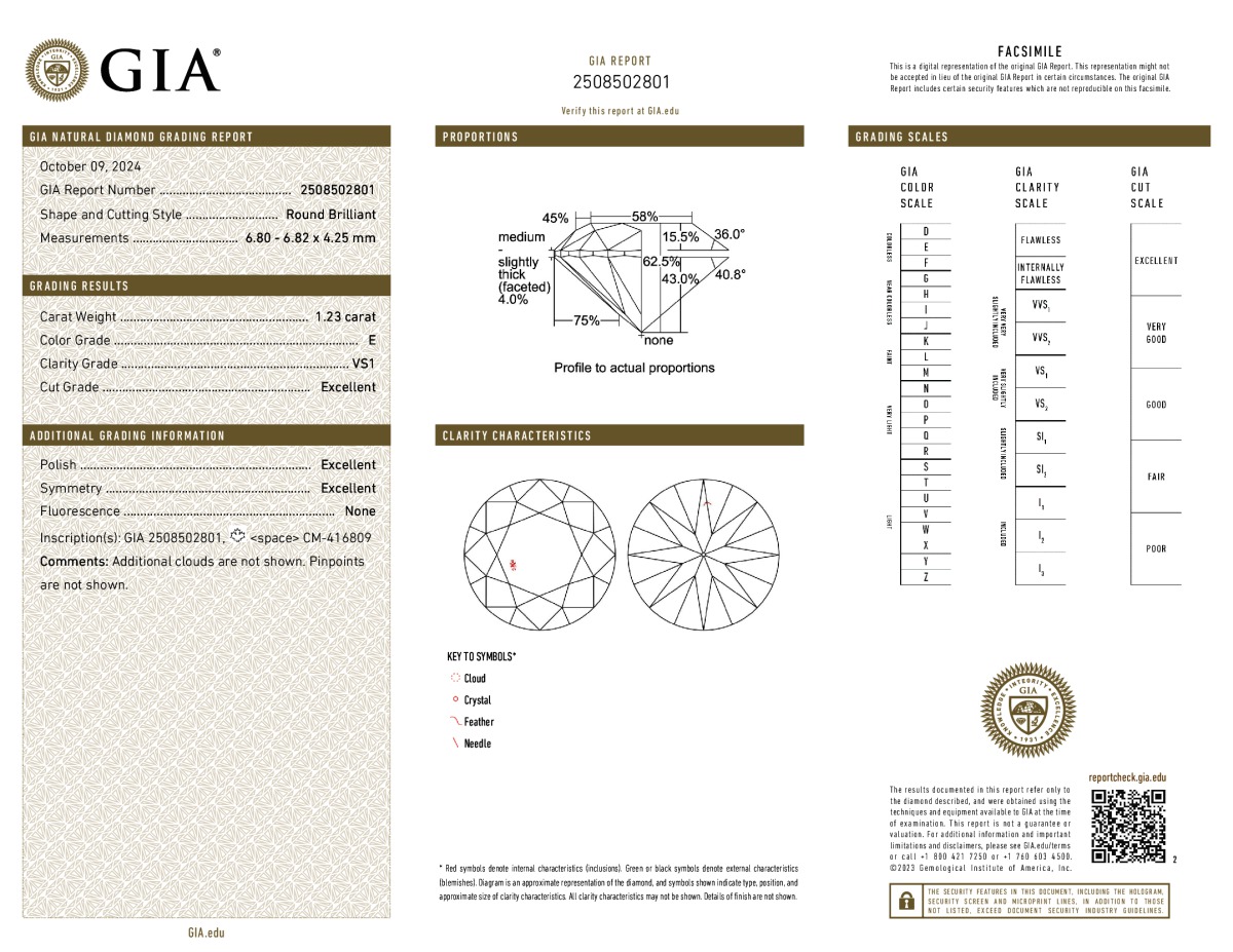 GIA diamond lab report #2508502801