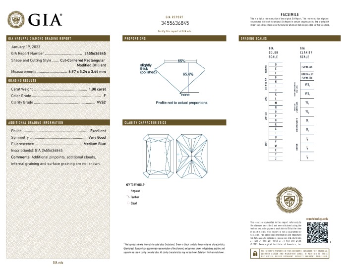 GIA diamond lab report #3455636845