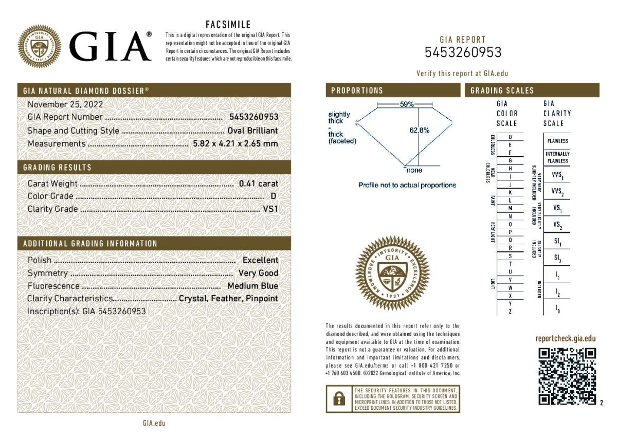 GIA diamond lab report #5453260953