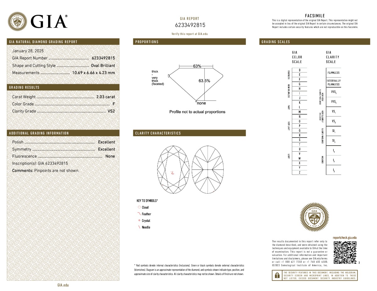 GIA diamond lab report #6233492815