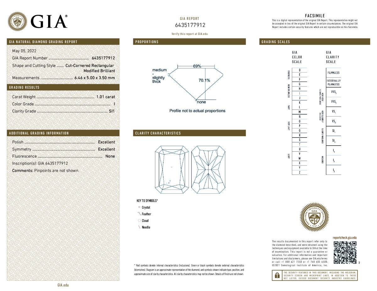GIA diamond lab report #6435177912