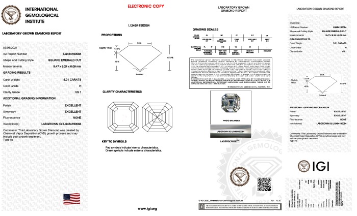 IGI diamond lab report #LG464190084