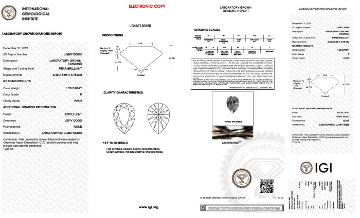 IGI diamond lab report #LG467130665