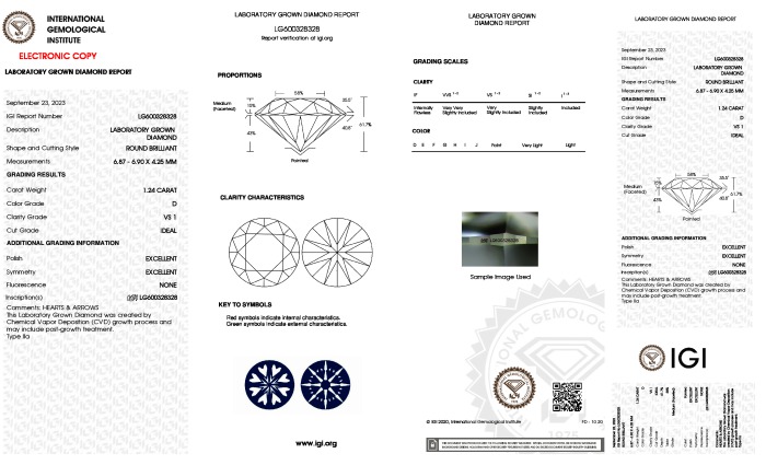 IGI diamond lab report #LG600328328