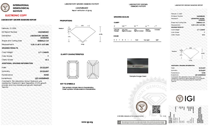 IGI diamond lab report #LG620456422