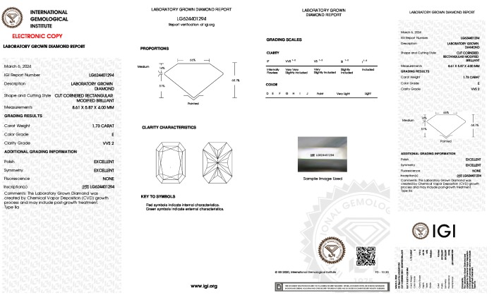 IGI diamond lab report #LG624401294