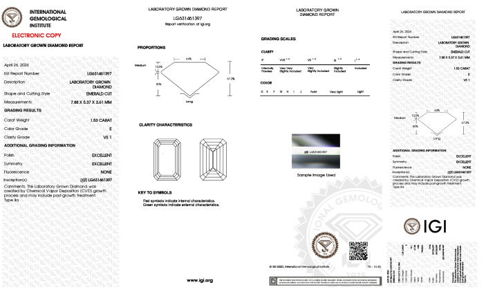 IGI diamond lab report #LG631461397