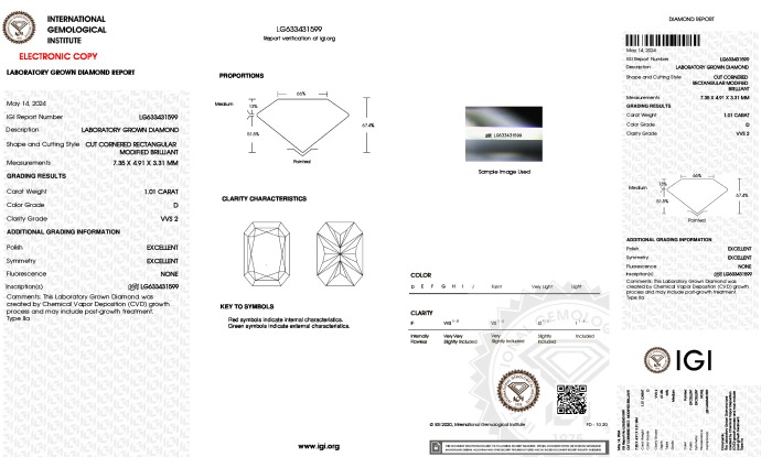 IGI diamond lab report #LG633431599