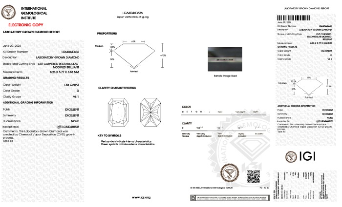 IGI diamond lab report #LG640440636